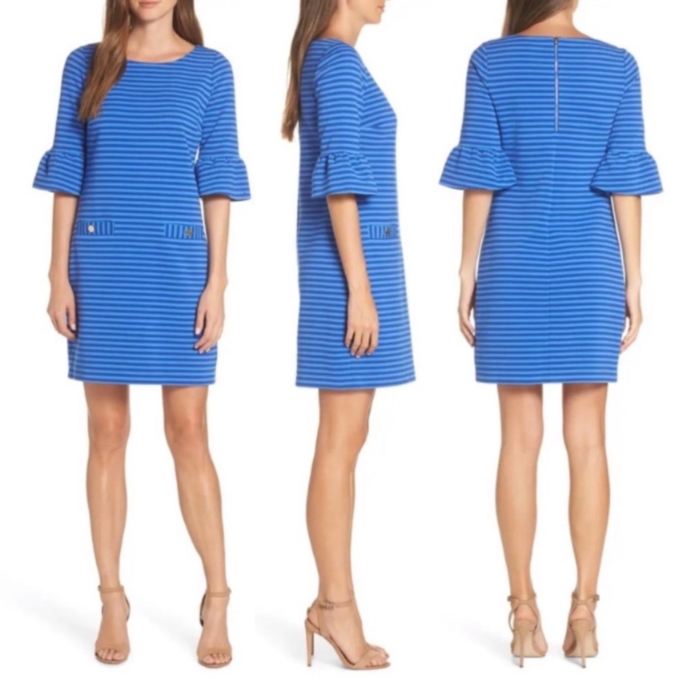 Lilly Pulitzer Blue Ottoman Striped Alden Dress